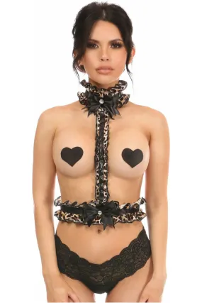 Kitten Collection Leopard Velvet Single Strap Body Harness