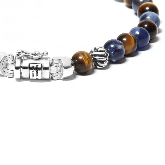 Leather Bead Cord Spirit Mini Mix Sodalite Tigereye Bracelet 189MS