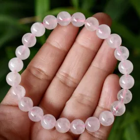 LIGHT ROSE QUARTZ 8MM BRACELET