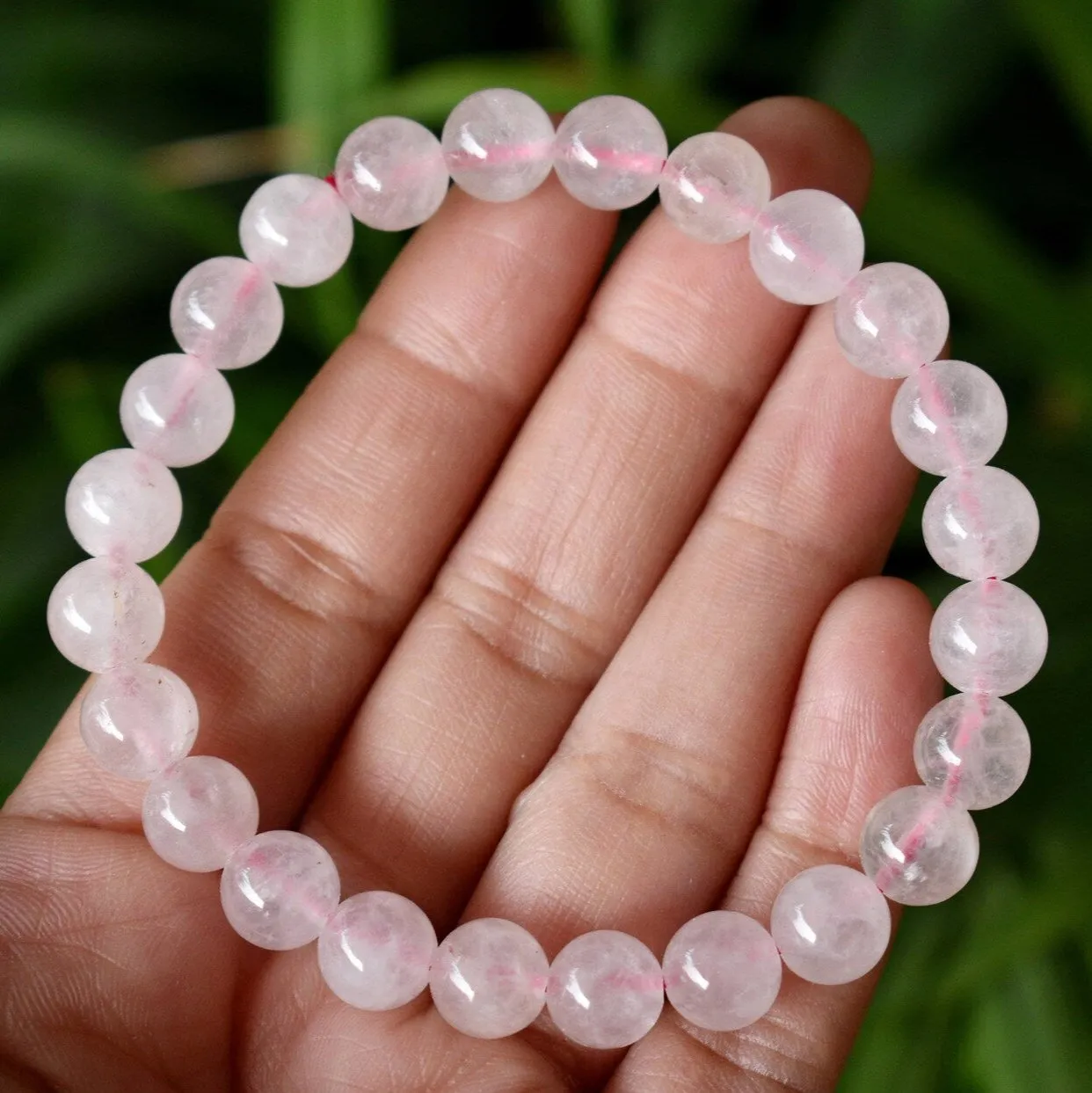 LIGHT ROSE QUARTZ 8MM BRACELET