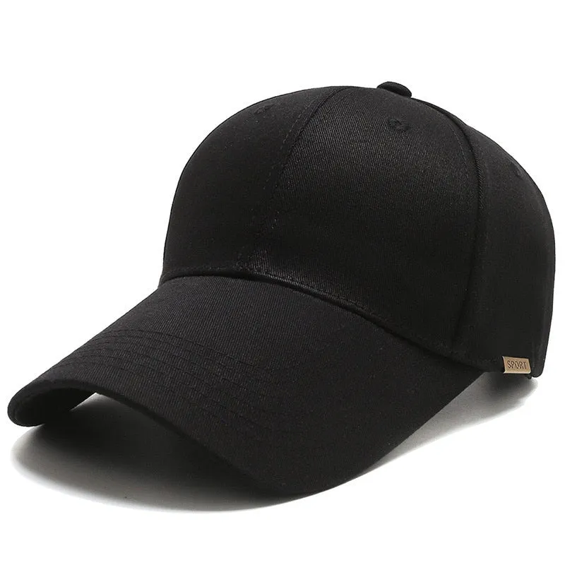 Long Brim Golf Black Cap Quality Brand Summer Men's Baseball Cap Solid Dad Hat For Women Gorro Snapback Bone Casquette
