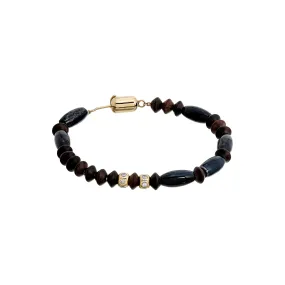 Luis Morais Gemstone and Diamond Rondelle Beaded Bracelet with Pill Clasp