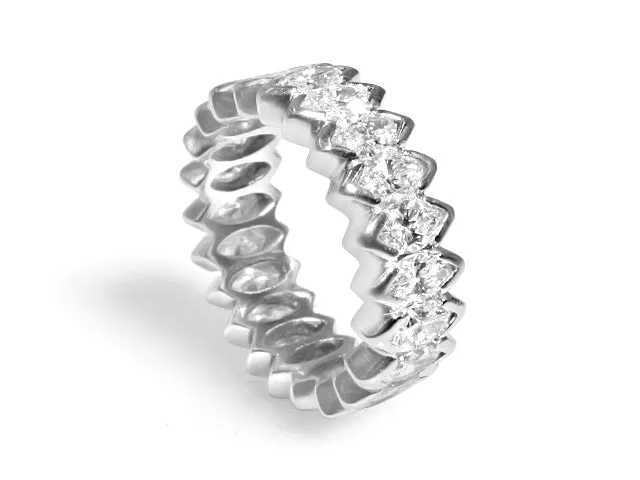 Marquise Cut Diamond Eternity Band in Platinum 2.65ctw