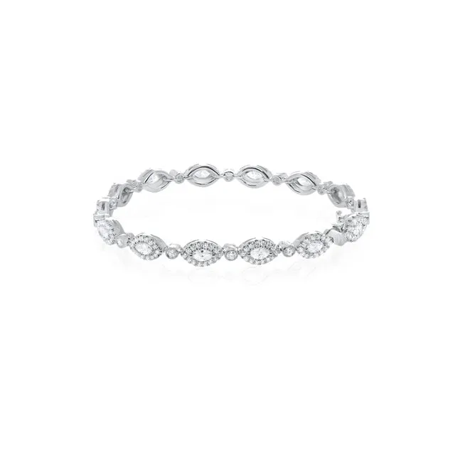 Marquise Diamond Halo Style Bracelet