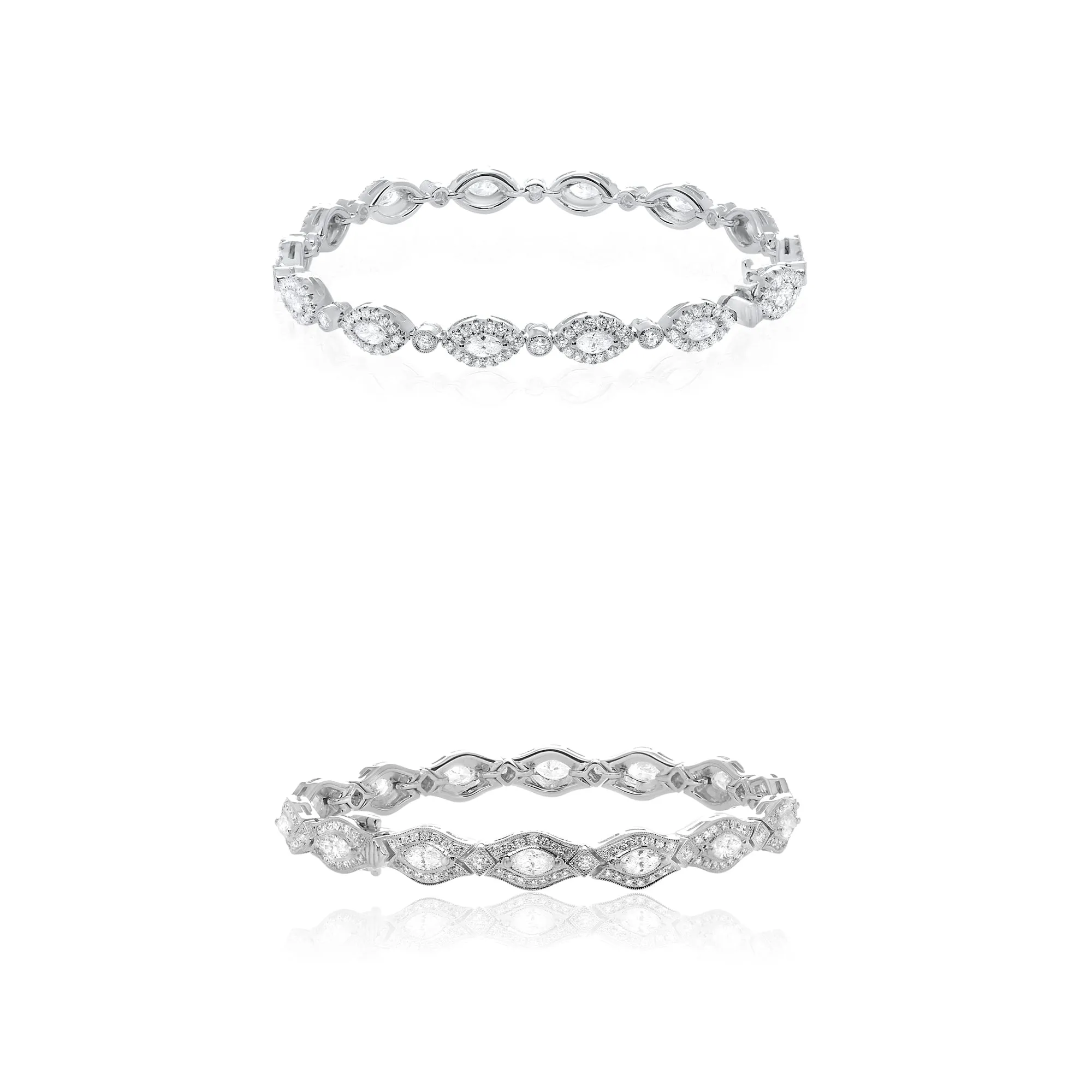 Marquise Diamond Halo Style Bracelet
