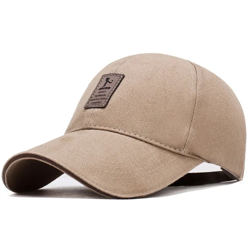 Men Structured Baseball Cap Solid Cotton Snapback Spring Autumn Women Label Stick Sunhat Outdoor Hip Hop Baseball Hat Casquette