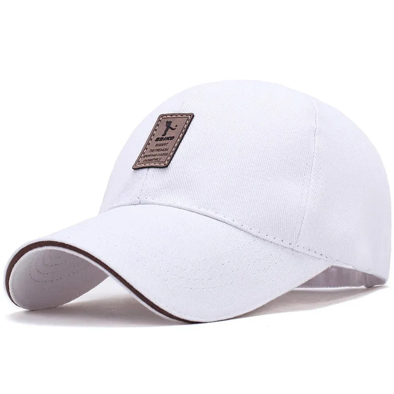 Men Structured Baseball Cap Solid Cotton Snapback Spring Autumn Women Label Stick Sunhat Outdoor Hip Hop Baseball Hat Casquette