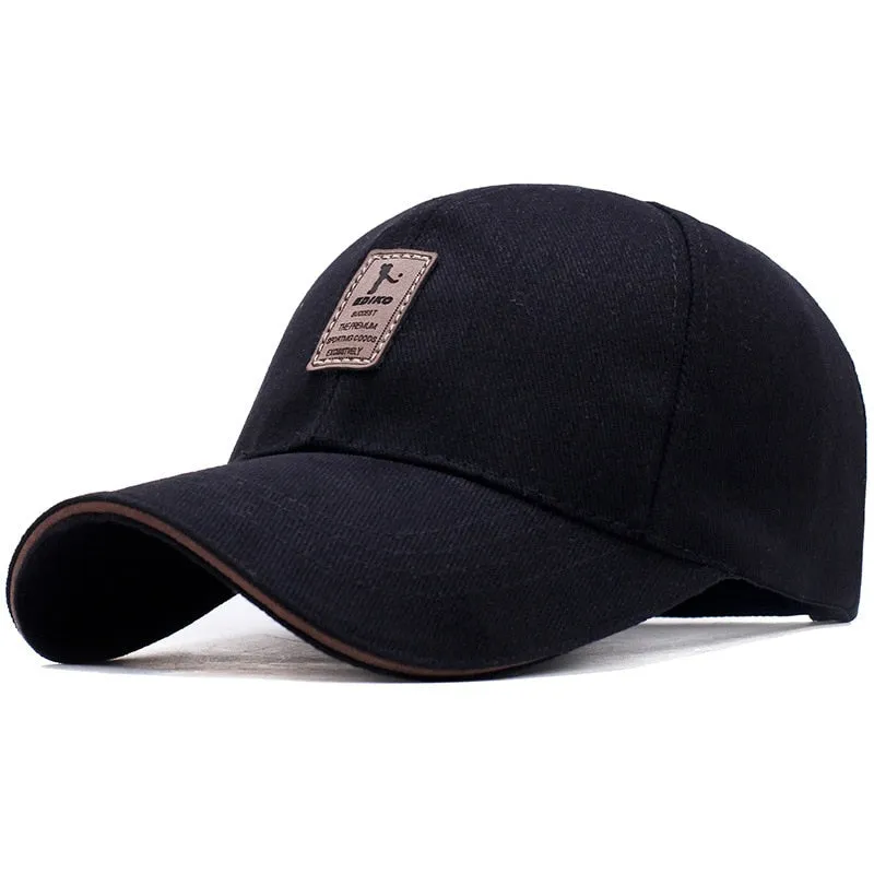 Men Structured Baseball Cap Solid Cotton Snapback Spring Autumn Women Label Stick Sunhat Outdoor Hip Hop Baseball Hat Casquette