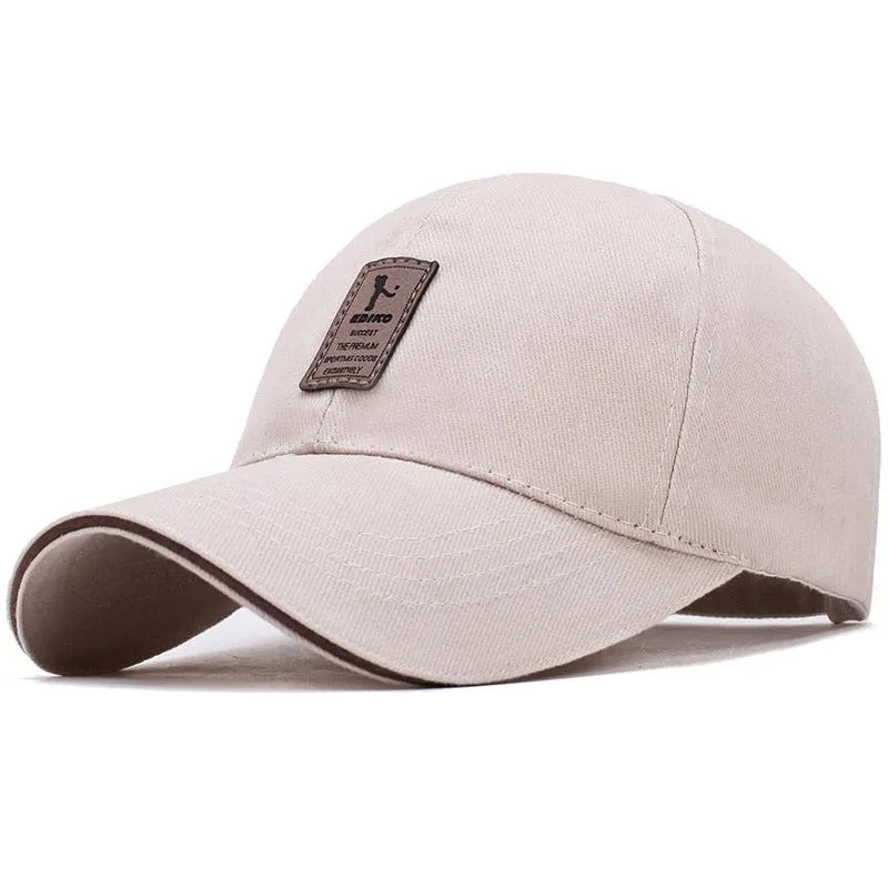 Men Structured Baseball Cap Solid Cotton Snapback Spring Autumn Women Label Stick Sunhat Outdoor Hip Hop Baseball Hat Casquette