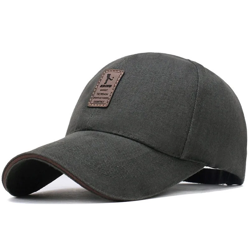 Men Structured Baseball Cap Solid Cotton Snapback Spring Autumn Women Label Stick Sunhat Outdoor Hip Hop Baseball Hat Casquette