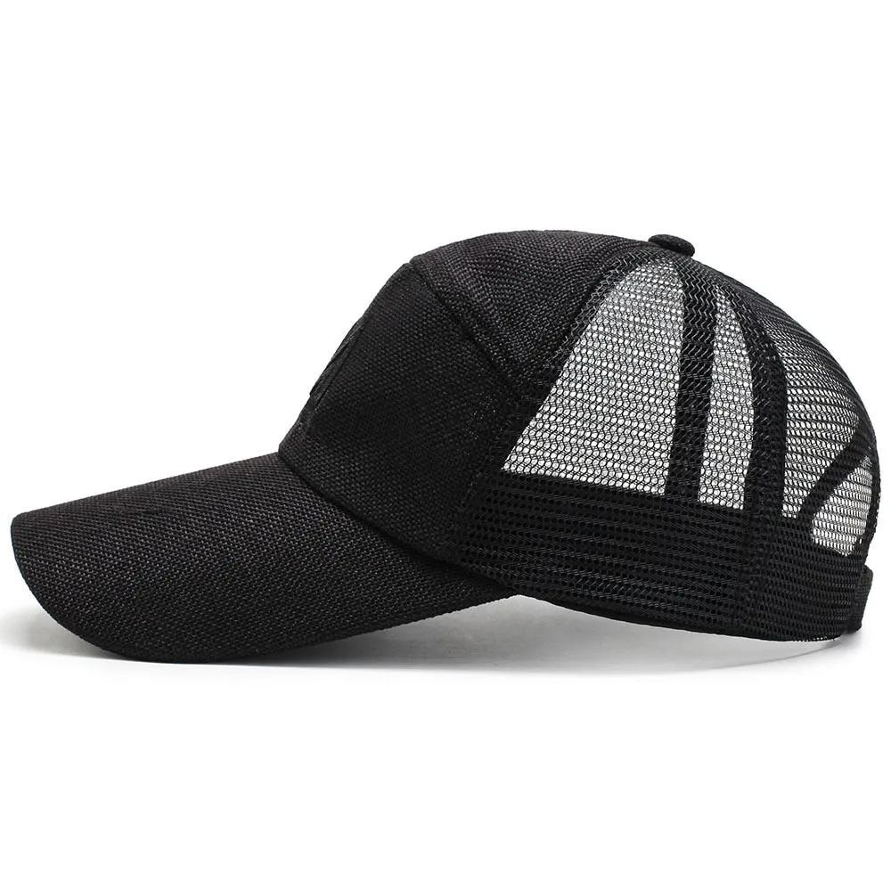 Mesh Patchwork Baseball Cap Spring Summer M Embroidery Cotton Sunhat Adjustable Men Women Sports Breathable Caps Hip Hop Dad Hat