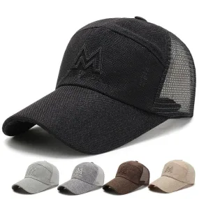 Mesh Patchwork Baseball Cap Spring Summer M Embroidery Cotton Sunhat Adjustable Men Women Sports Breathable Caps Hip Hop Dad Hat