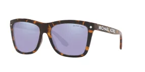Michael Kors Womens Montauk Dark Tortoise/Lilac Mirror Non-Polarized Sunglasses