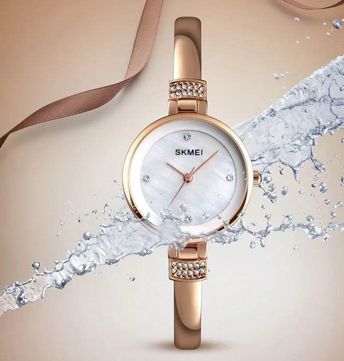Moment beauty exquisite simple diamond shell bracelet chain women's watch