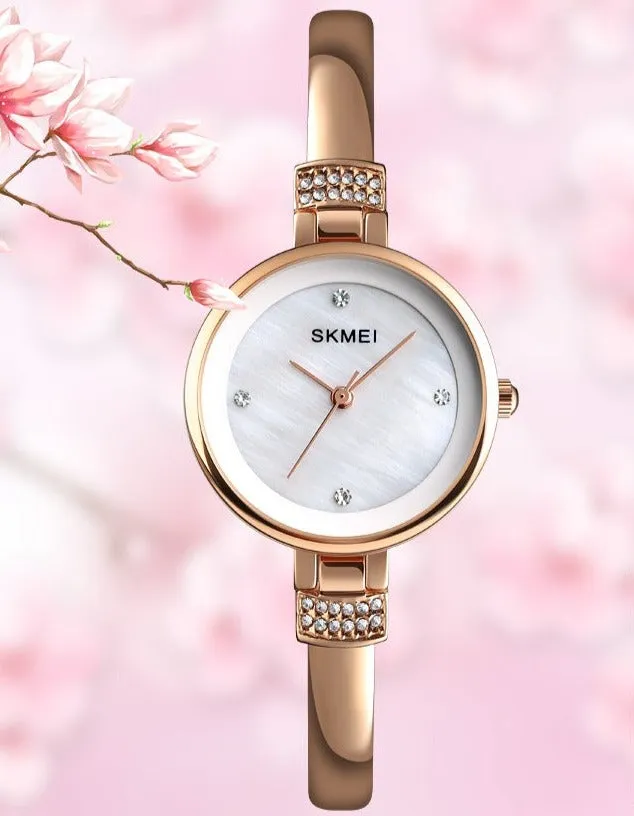 Moment beauty exquisite simple diamond shell bracelet chain women's watch