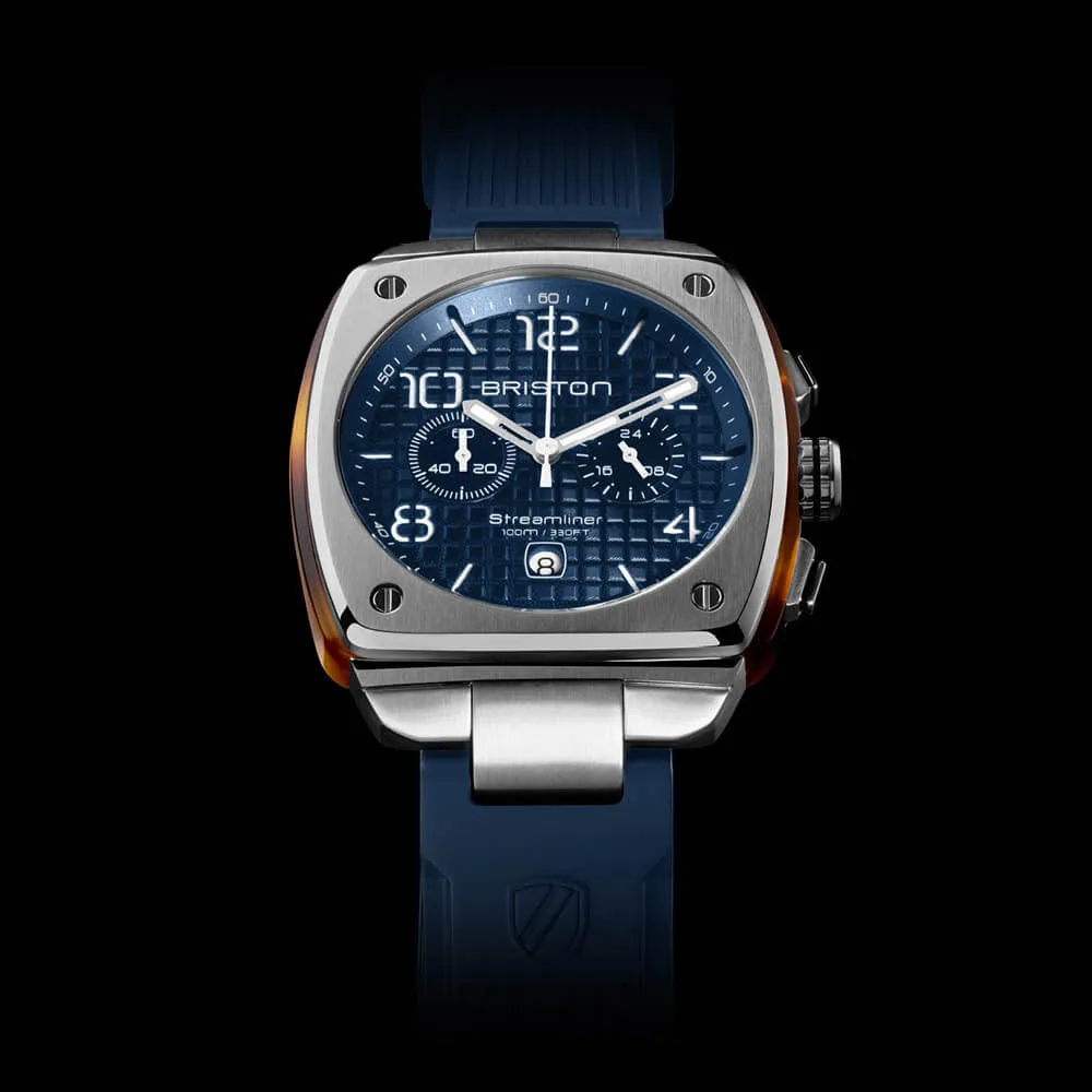 MONTRE BRISTON - STREAMLINER URBAN CHRONO ACIER ET ACÉTATE – BLEU
