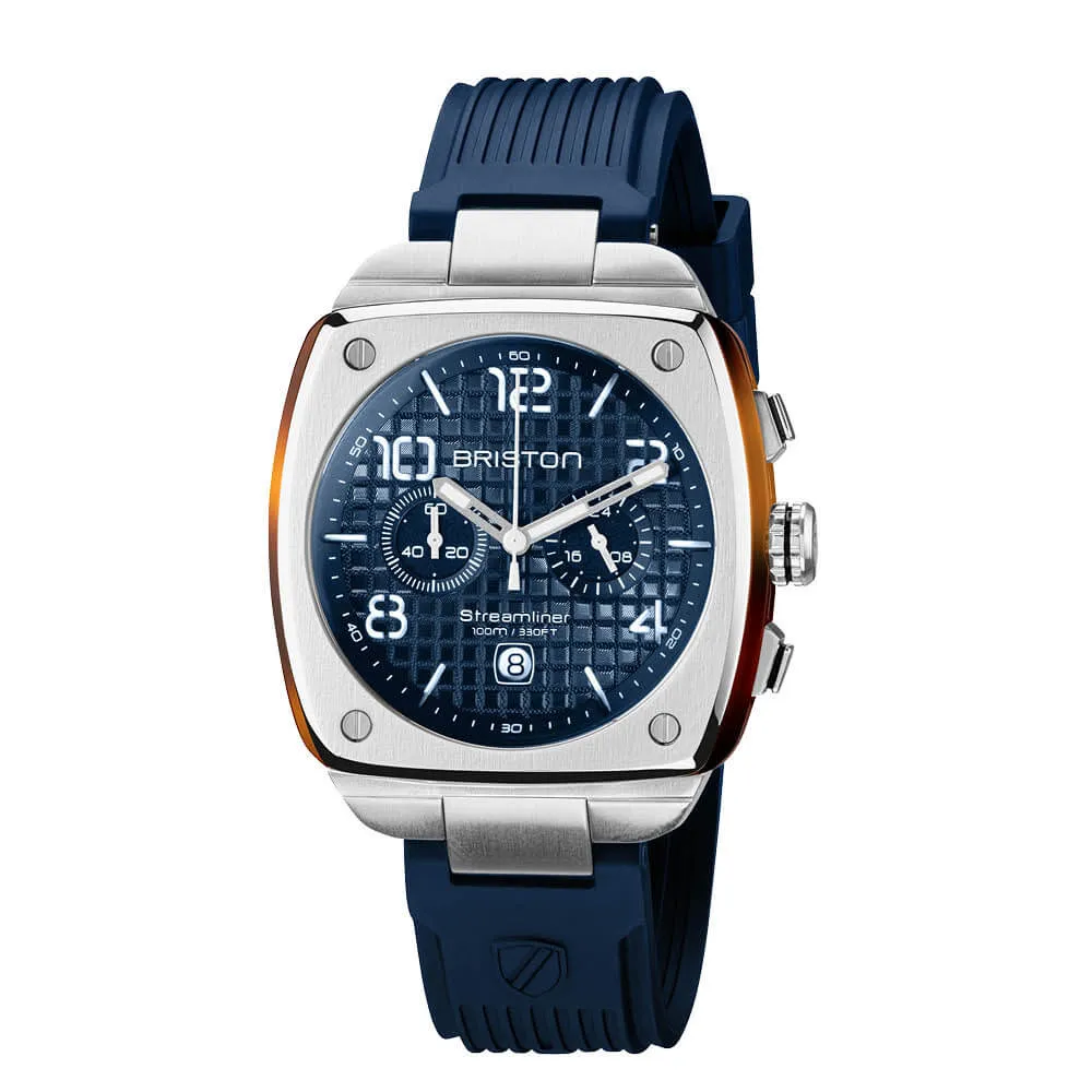 MONTRE BRISTON - STREAMLINER URBAN CHRONO ACIER ET ACÉTATE – BLEU
