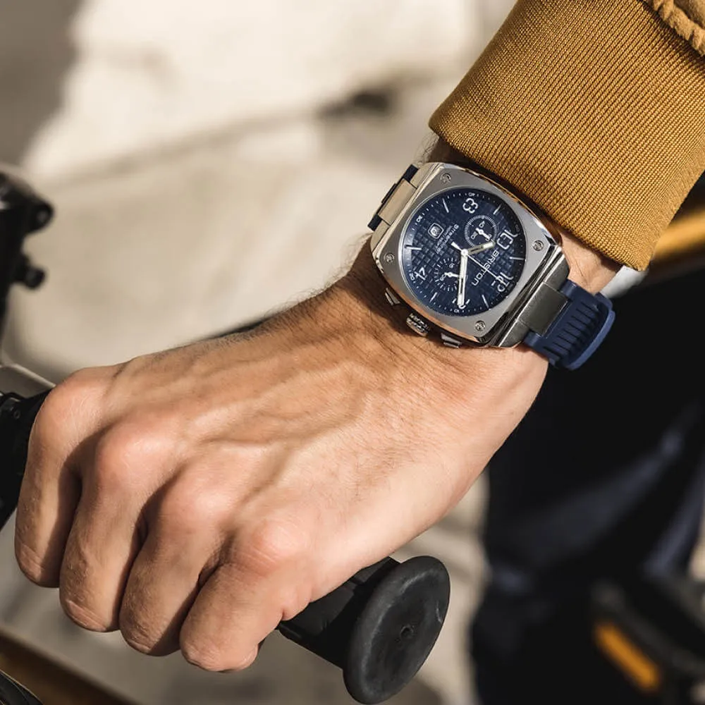 MONTRE BRISTON - STREAMLINER URBAN CHRONO ACIER ET ACÉTATE – BLEU