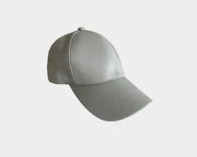 Moon Grey Vegan Leather Unisex Cap - The Milano
