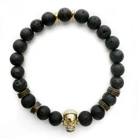 Natural 8mm Gemstone Bracelet, Skull