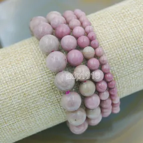 Natural Rhodochrosite Gemstone Beads Stretch Bracelet Healing Reiki