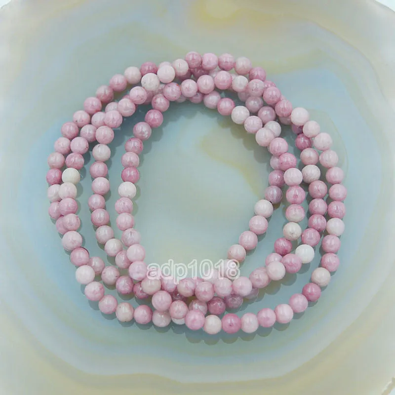 Natural Rhodochrosite Gemstone Beads Stretch Bracelet Healing Reiki