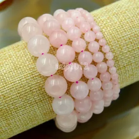 Natural Rose Quartz Gemstone Beads Stretch Bracelet Healing Reiki