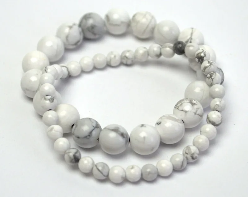 Natural white howlite bracelet Balance stretch gemstone bracelet Stress relief bracelets Insomnia bracelet Gifts for her Valentines day gift
