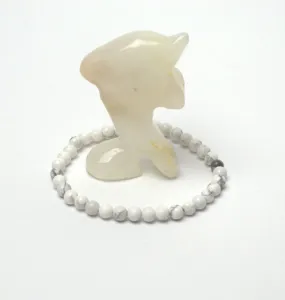Natural white howlite bracelet Balance stretch gemstone bracelet Stress relief bracelets Insomnia bracelet Gifts for her Valentines day gift