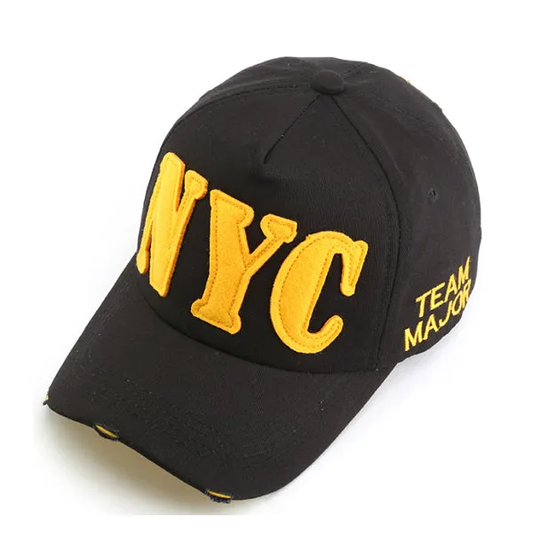 NYC Embroidery Black Adjustable Baseball Cap NYC刺绣黑色可調節棒球帽 KCHT2357