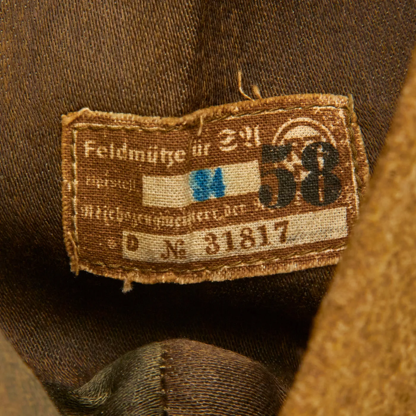 Original German WWII Sturmabteilung Overseas Garrison Cap - Feldmütze für SA with RZM Tag
