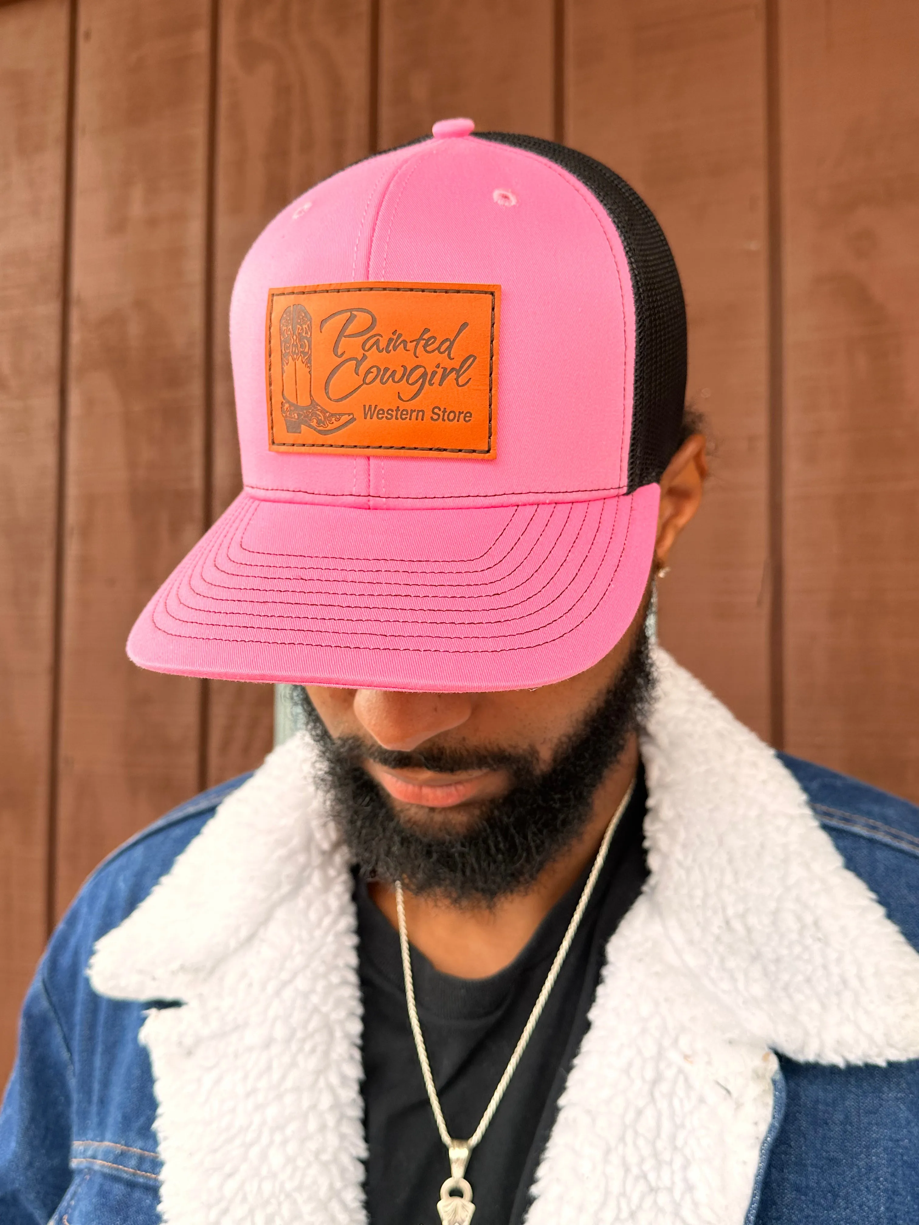 Painted Cowgirl Pink / Black Unisex Ball Cap