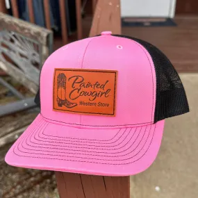 Painted Cowgirl Pink / Black Unisex Ball Cap