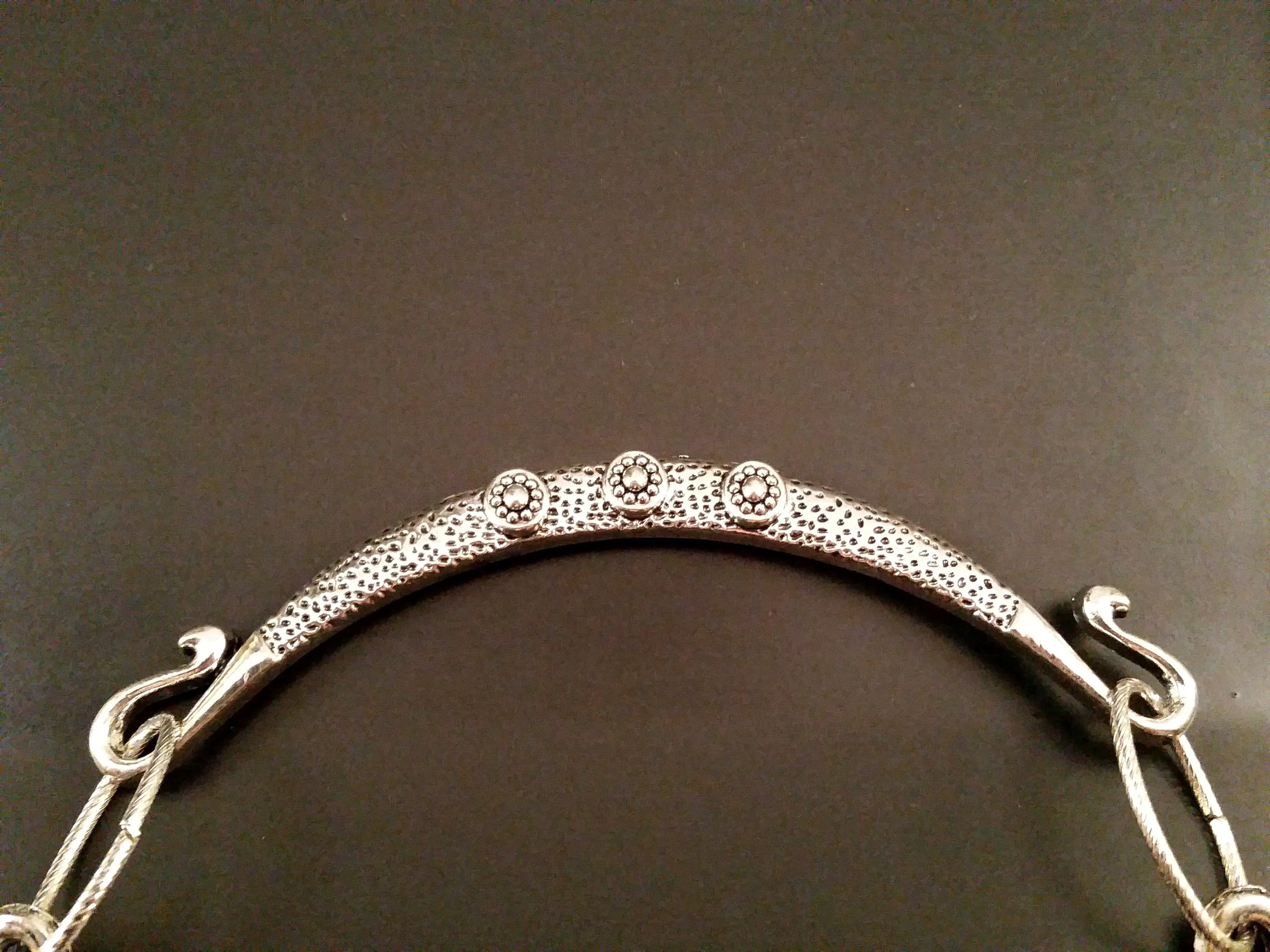 Peacock Choker Necklace Silver