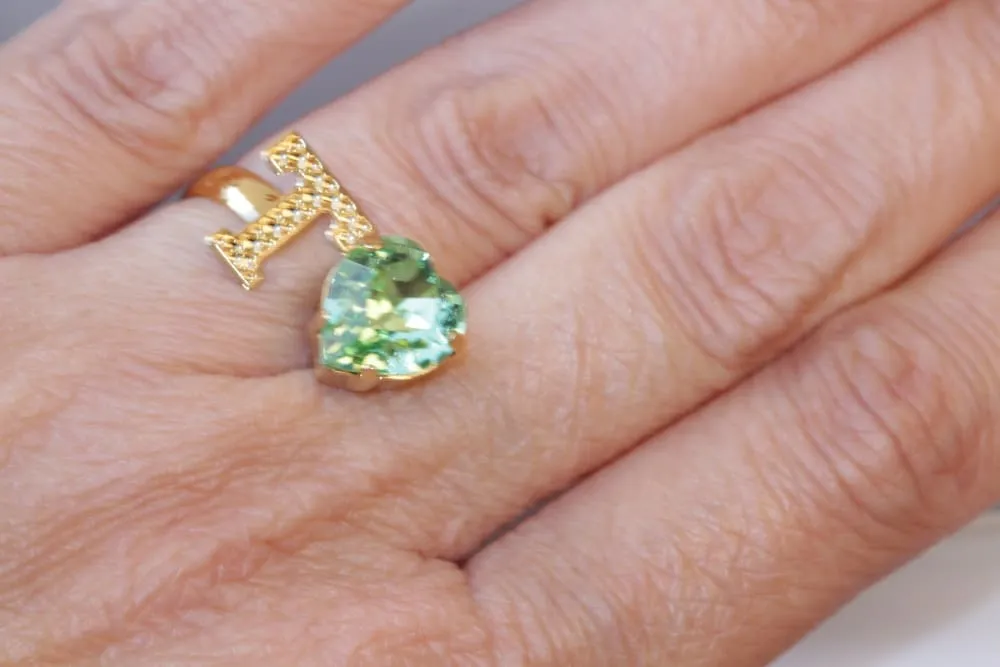 PERIDOT HEART RING
