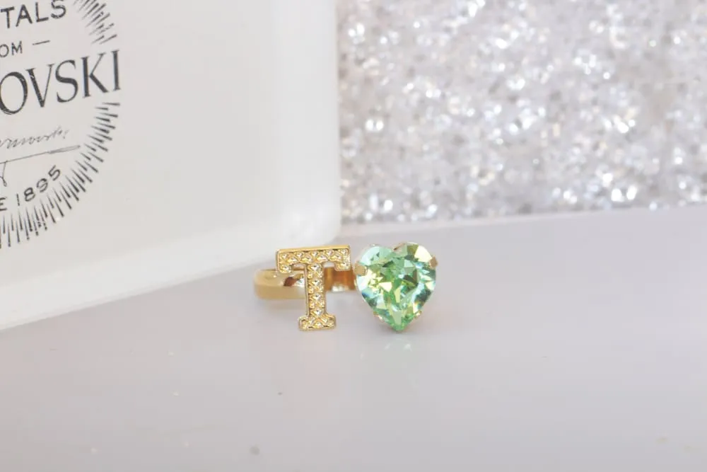 PERIDOT HEART RING