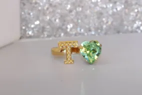 PERIDOT HEART RING