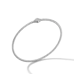 Petite Solari Bead Station Bracelet in 18K White Gold with Pave Diamonds