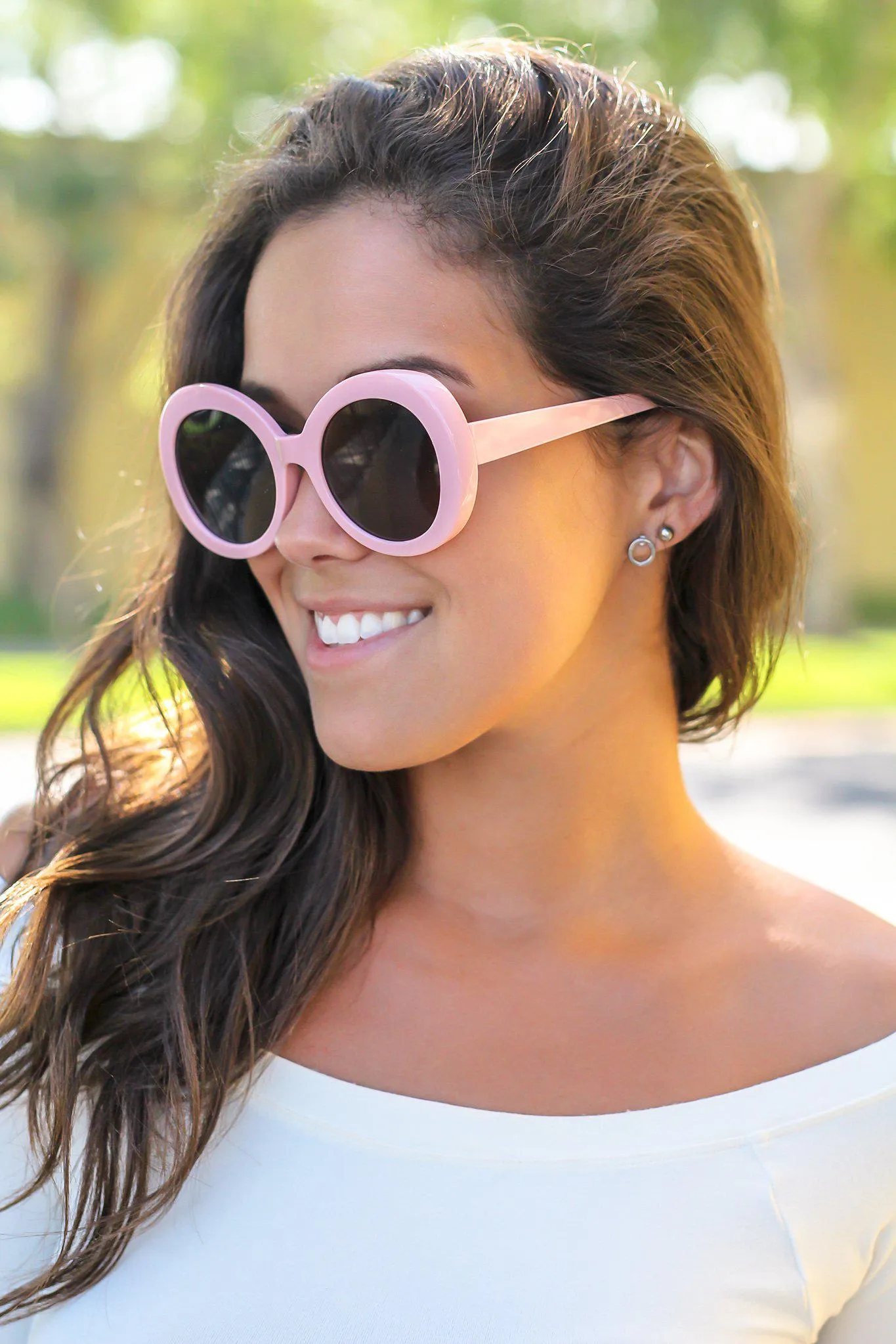 Pink Round Sunglasses