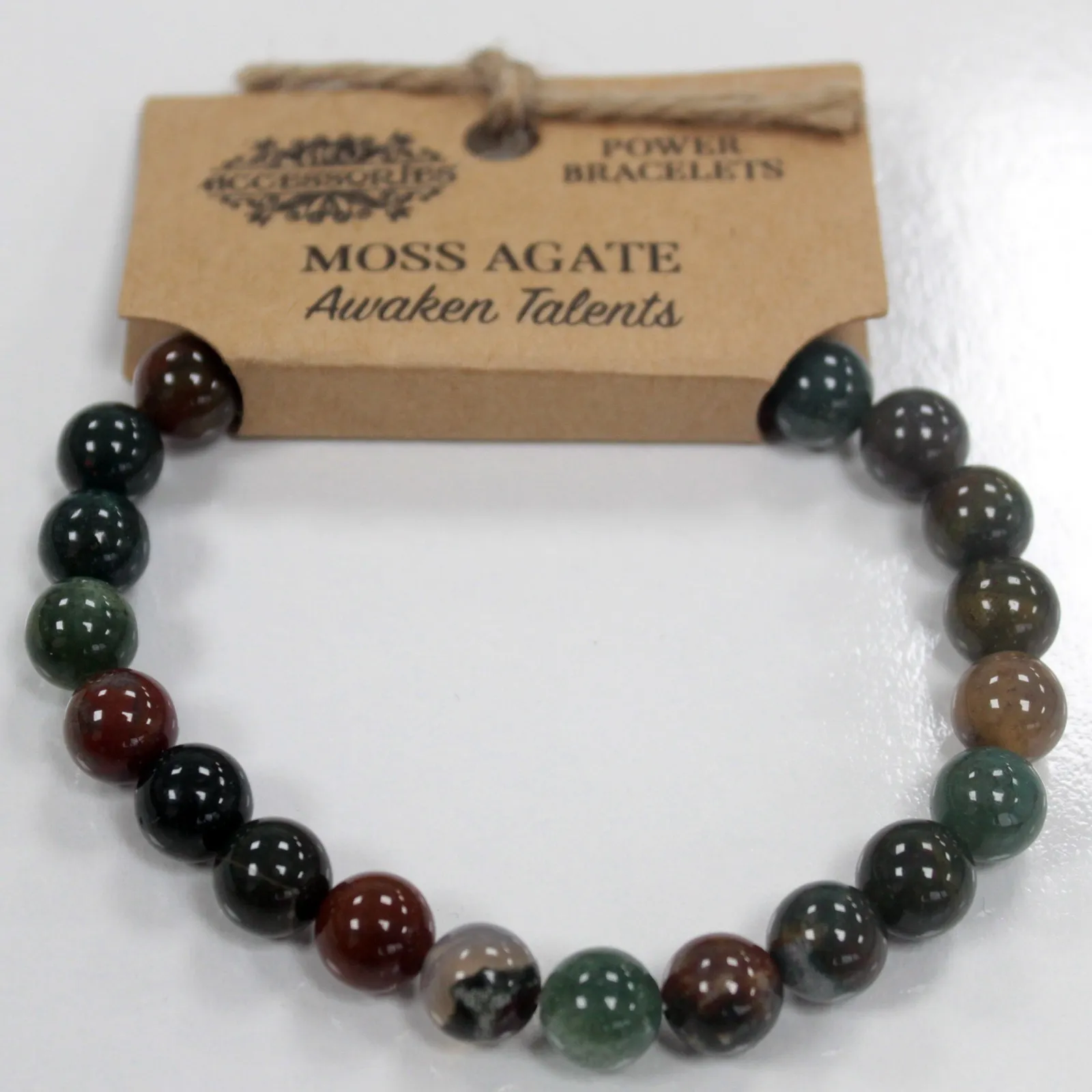 Power Bracelet - Moss Agate | Enhance Prosperity & Mental Concentration