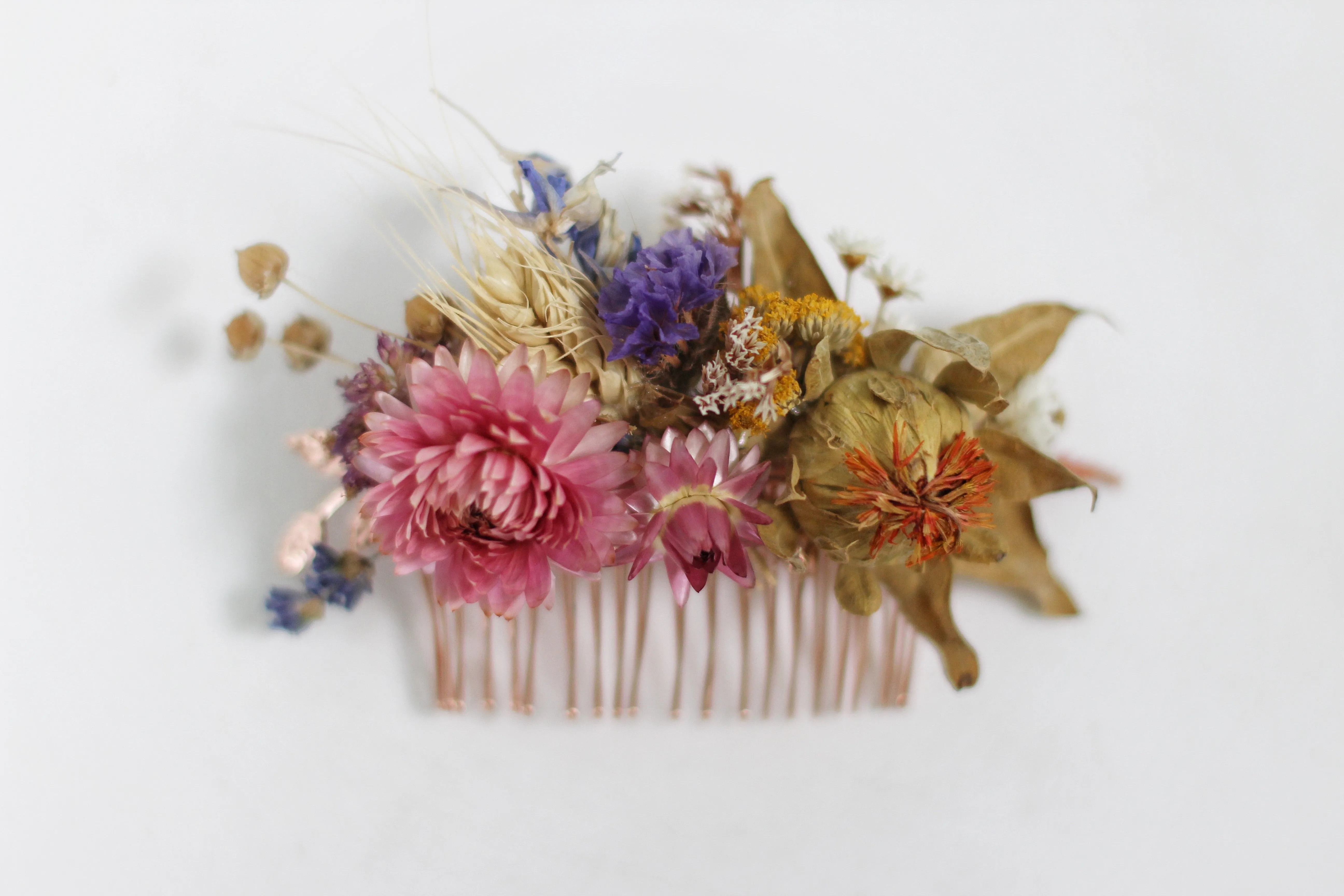 Preorder * Summertime Dried Flowers Hair Comb