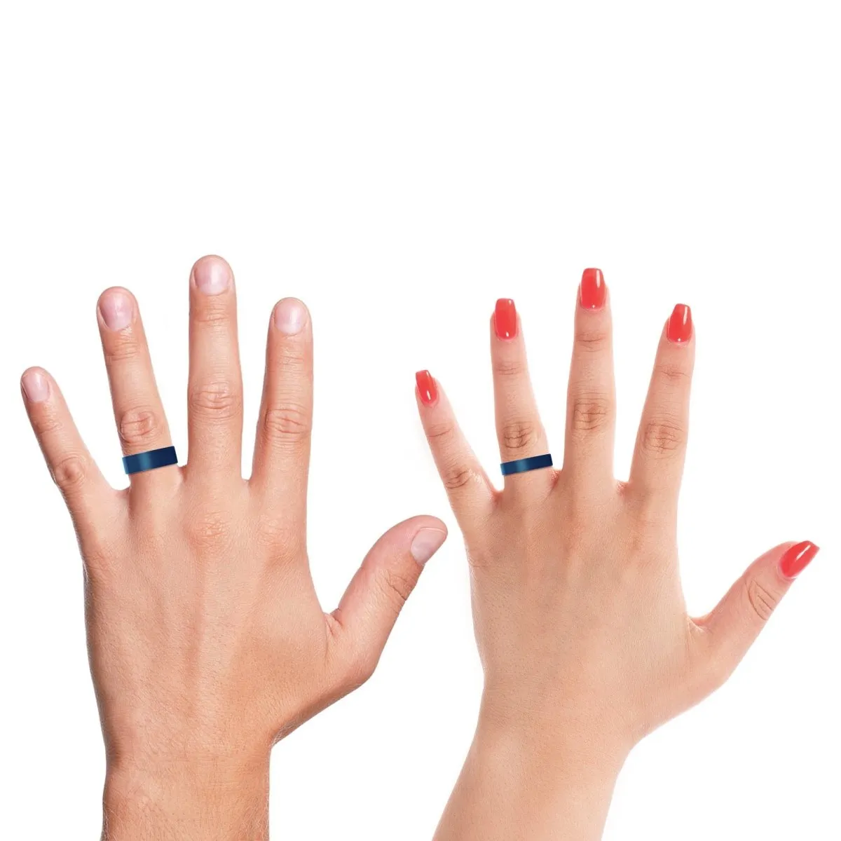 PRISTINE | Gold Ring, Blue Tungsten Ring, Brushed, Flat