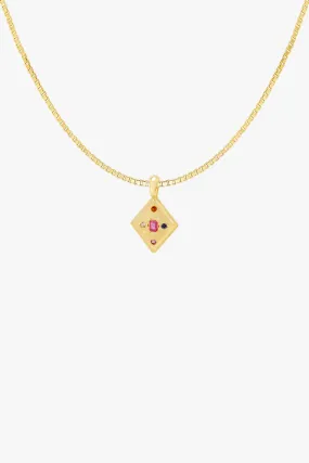 Radiant Stone Necklace Gold Plated
