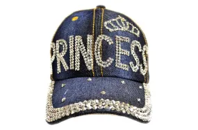 Rhinestone Jeweled Princess Logo And Crown Design Adjustable Cap
