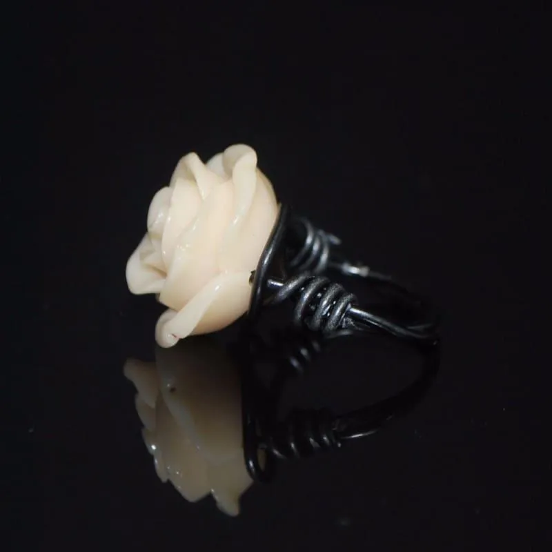Rose Petal Custom Handmade Wire Ring