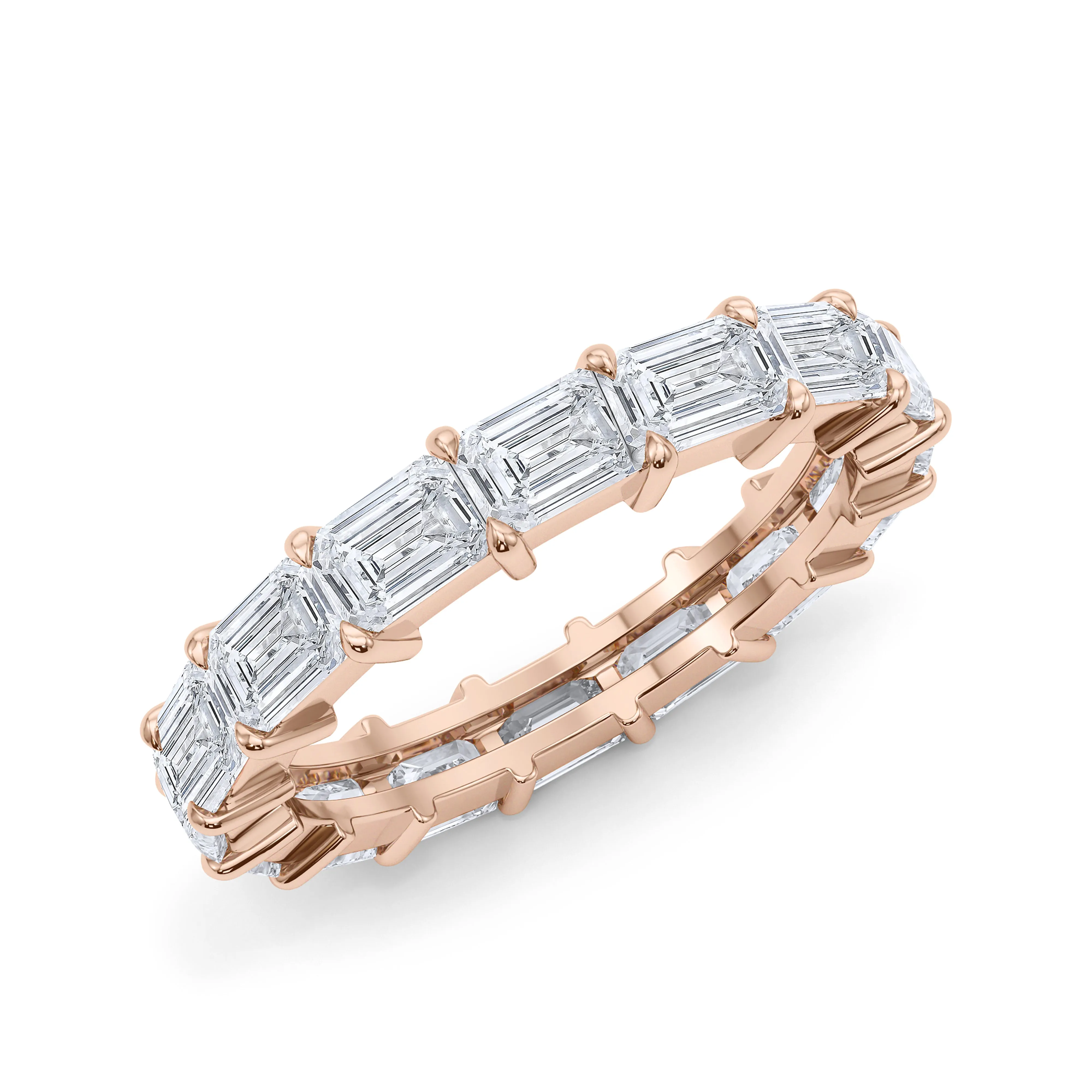 Sideways Emerald Cut Diamond Eternity Band