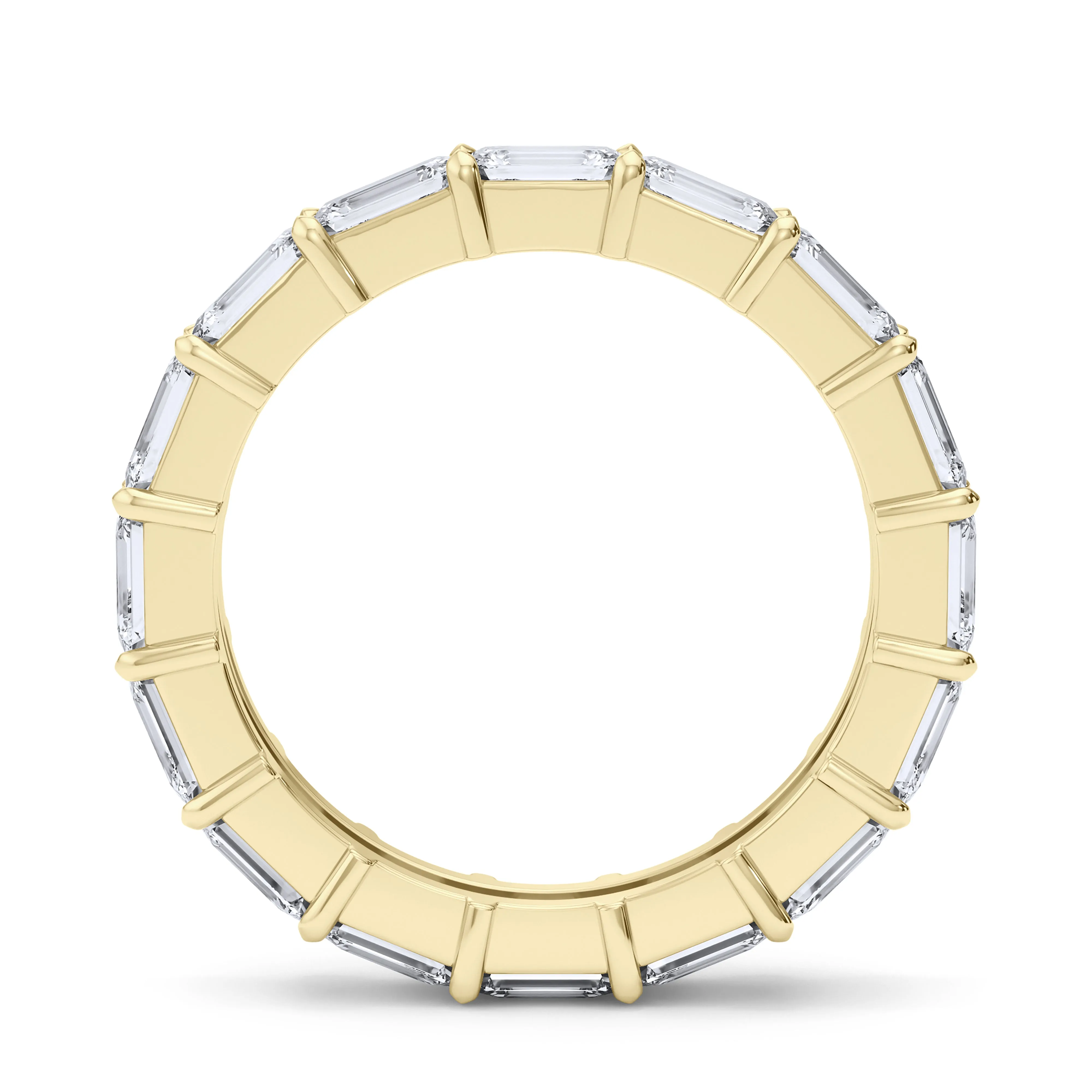 Sideways Emerald Cut Diamond Eternity Band