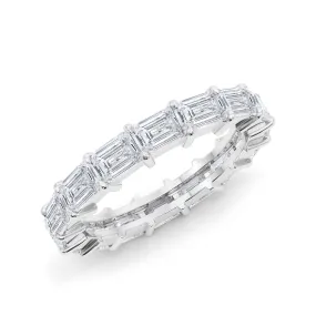Sideways Emerald Cut Diamond Eternity Band
