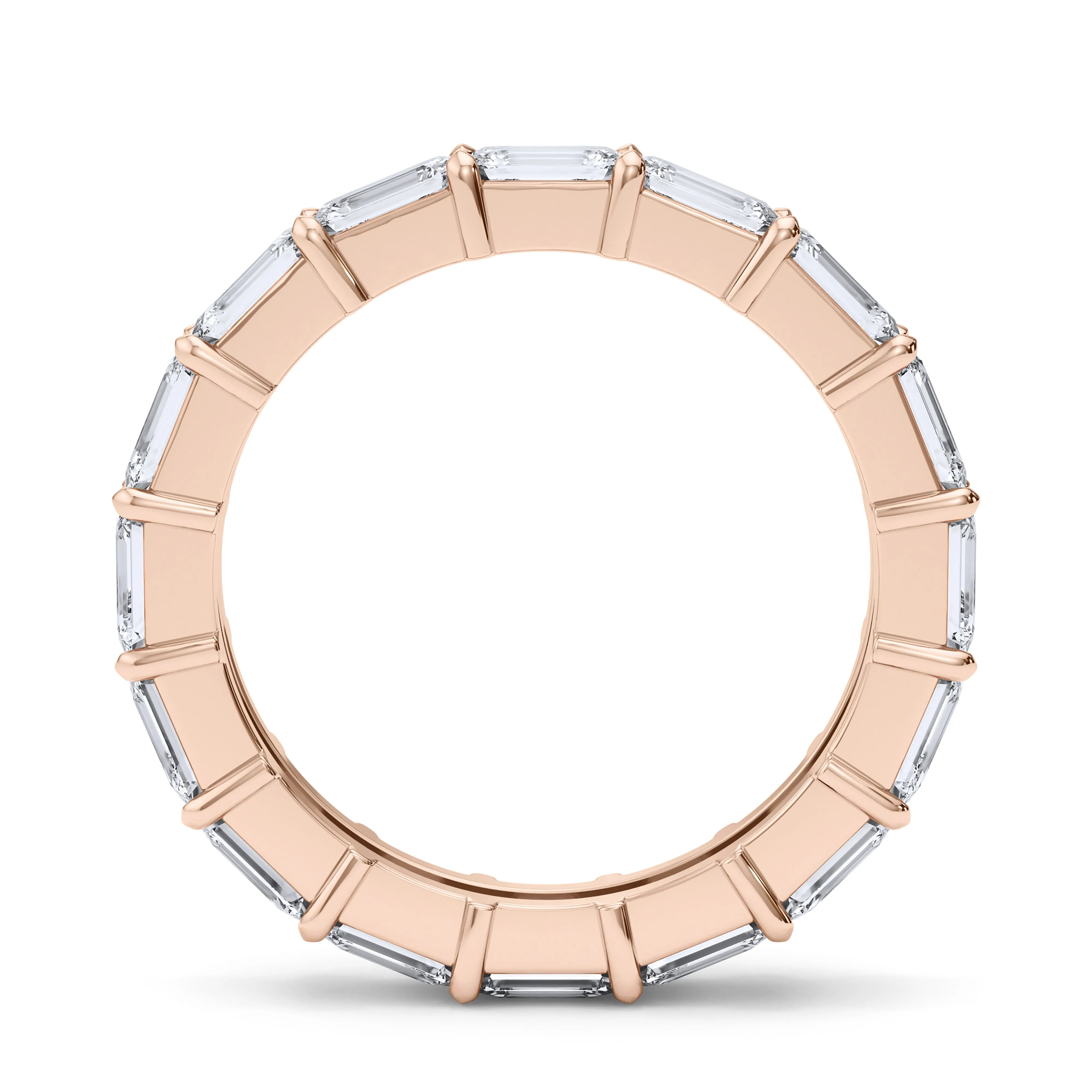 Sideways Emerald Cut Diamond Eternity Band
