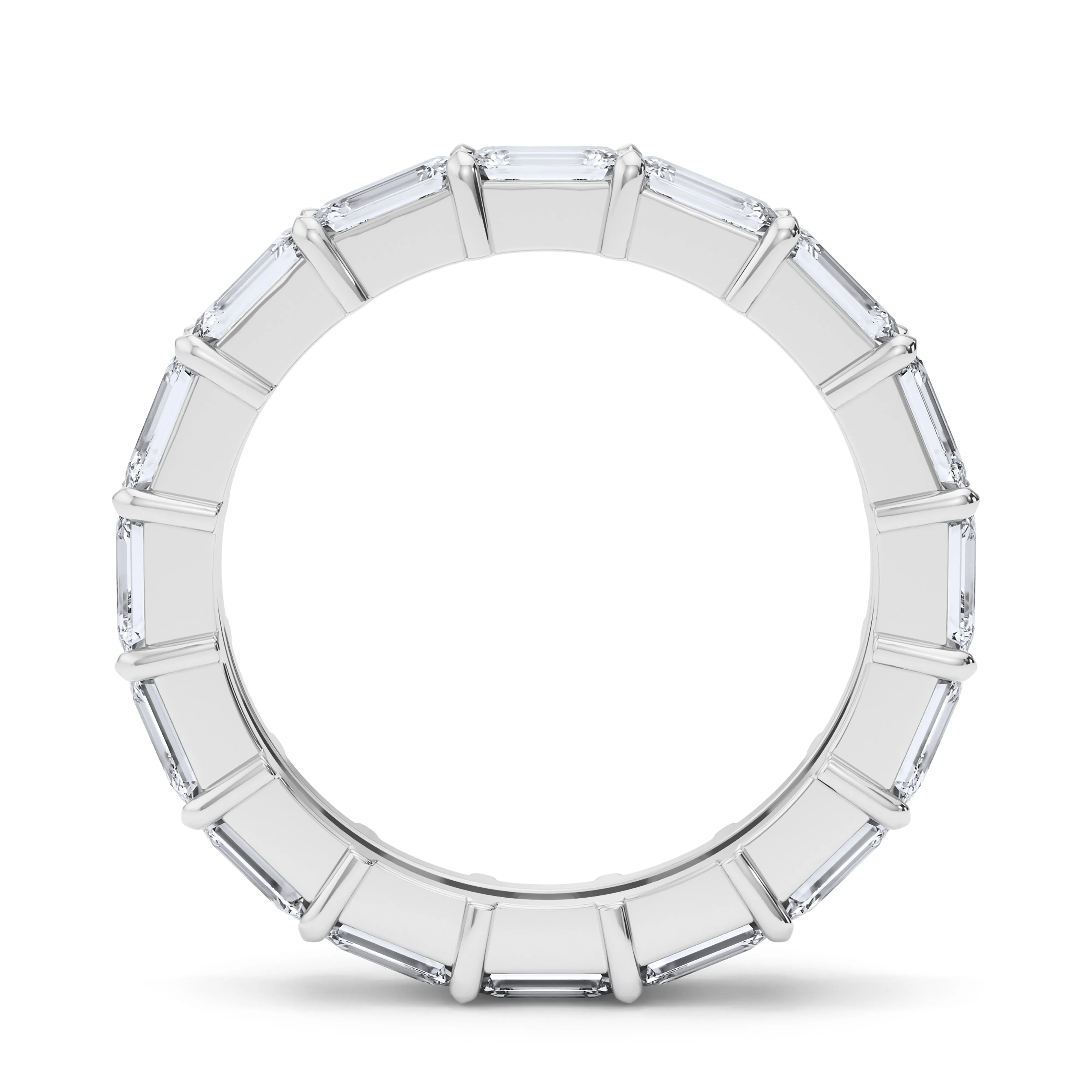 Sideways Emerald Cut Diamond Eternity Band